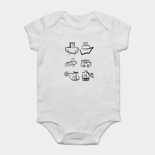 transportation kids drawing Baby Bodysuit